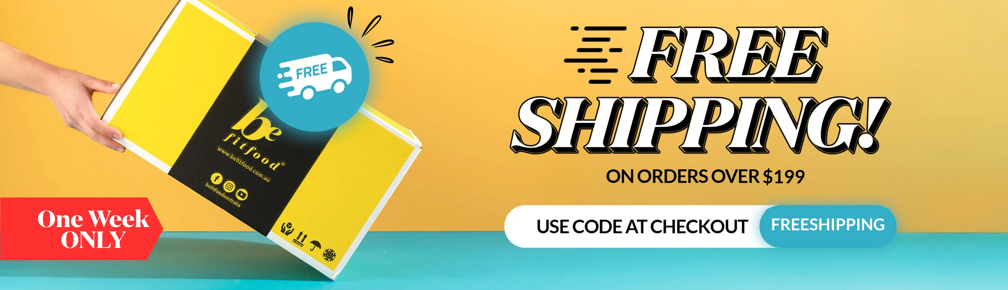 Proof of coupon - Be Fit Food - Be Fit Food shipping deal: [[free shipping]] on orders over $199