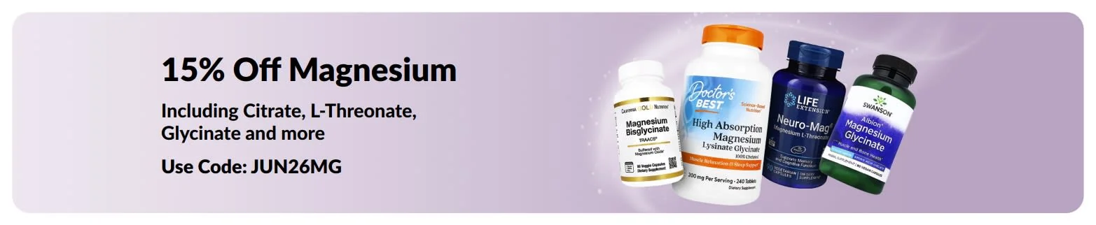 Proof of coupon - iHerb - IHerb coupon code: 15% off magnesium and 5% off bisglycinate [[15% off]]